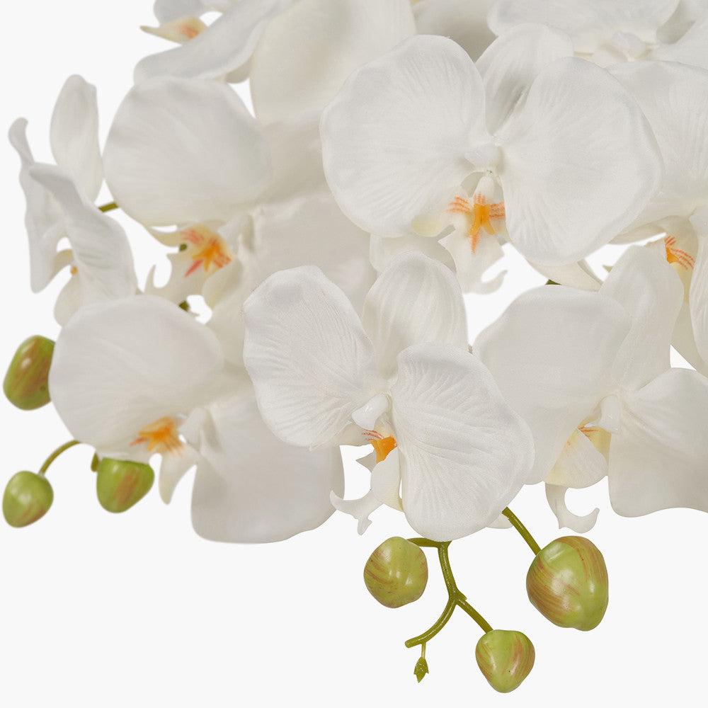 Artificial Tall White Orchid in Moss Pot